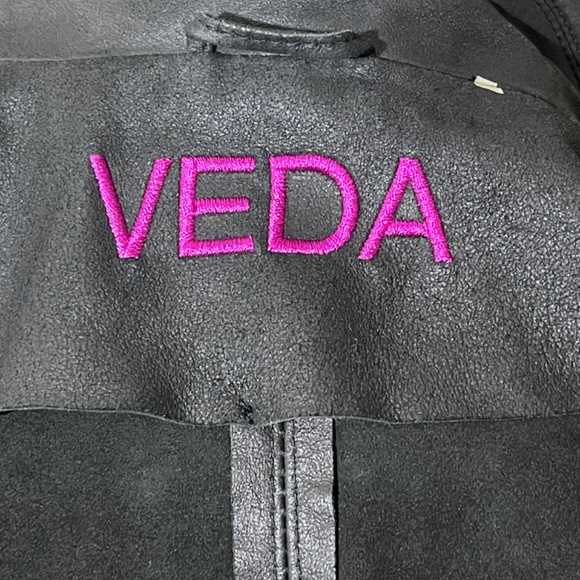 Crop Bolero Leather Jacket w/ Knit - Picture 6 of 8